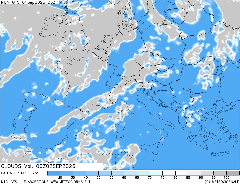 mappa Nuvolosità totale