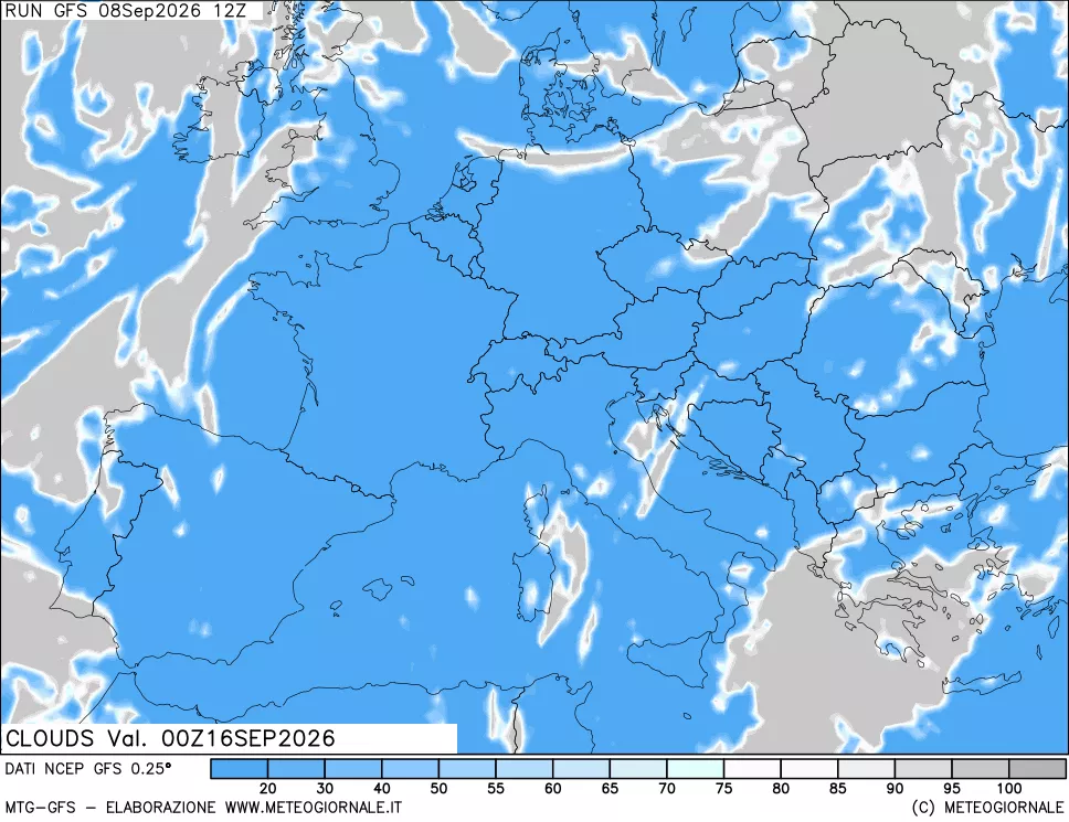 mappa Nuvolosità totale