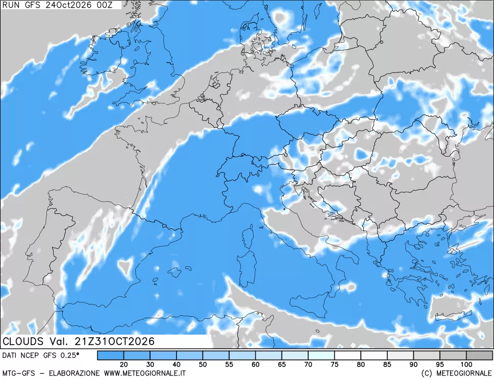 mappa Nuvolosità totale