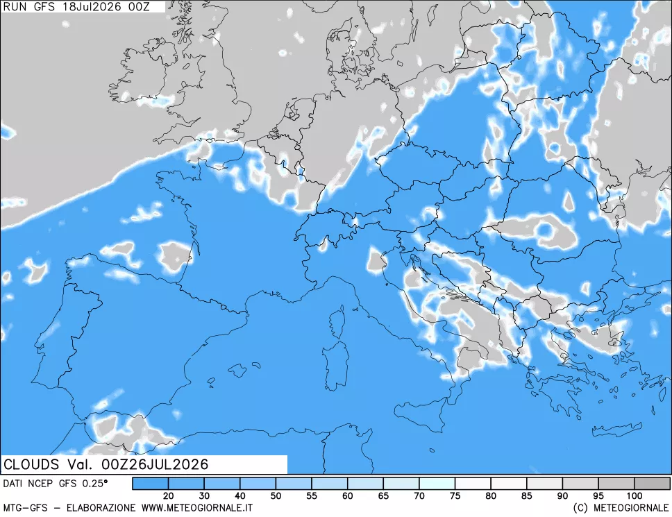 mappa Nuvolosità totale