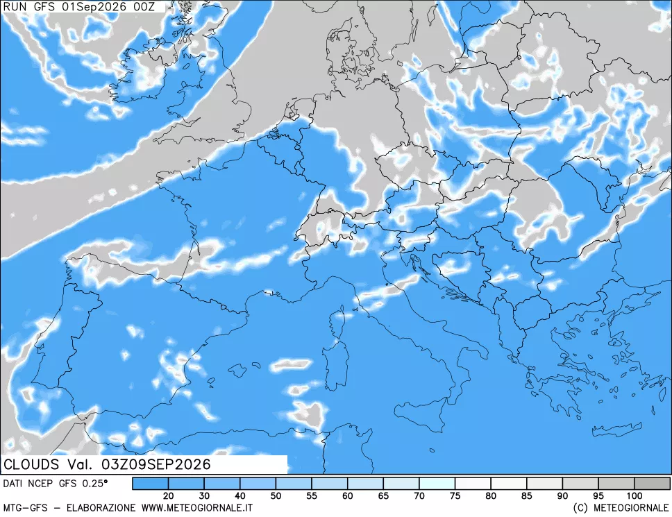 mappa Nuvolosità totale