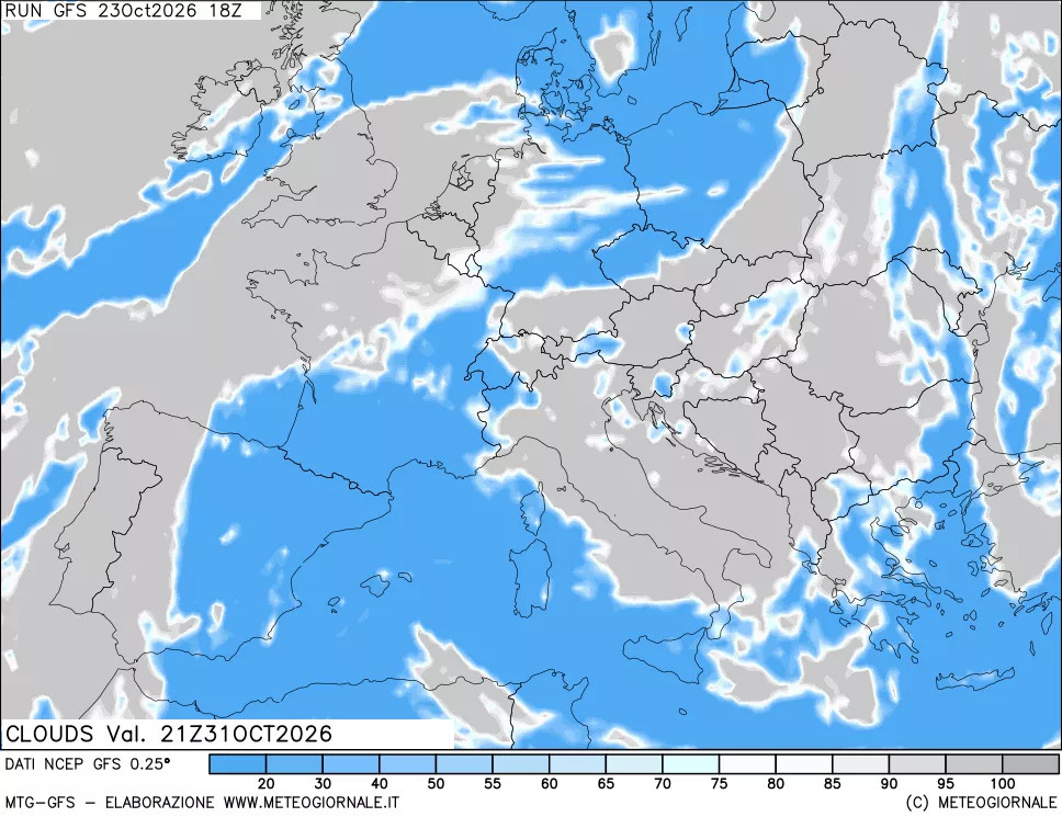 mappa Nuvolosità totale
