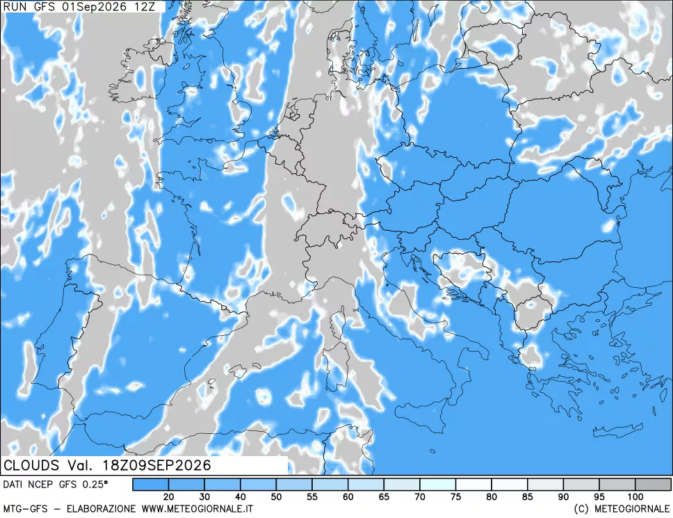 mappa Nuvolosità totale