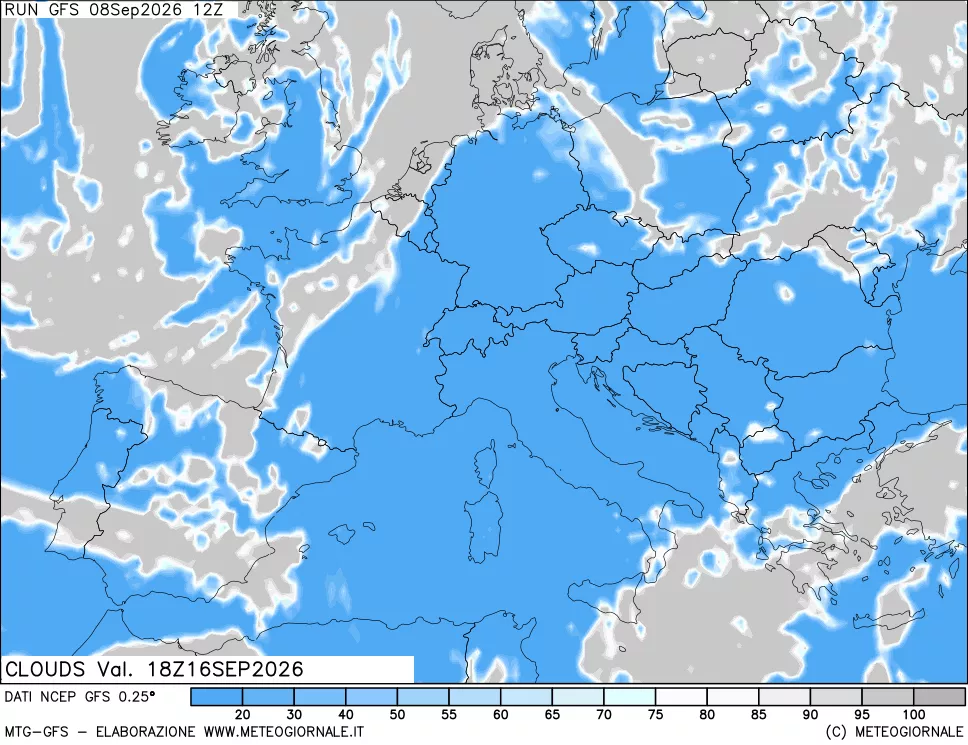 mappa Nuvolosità totale