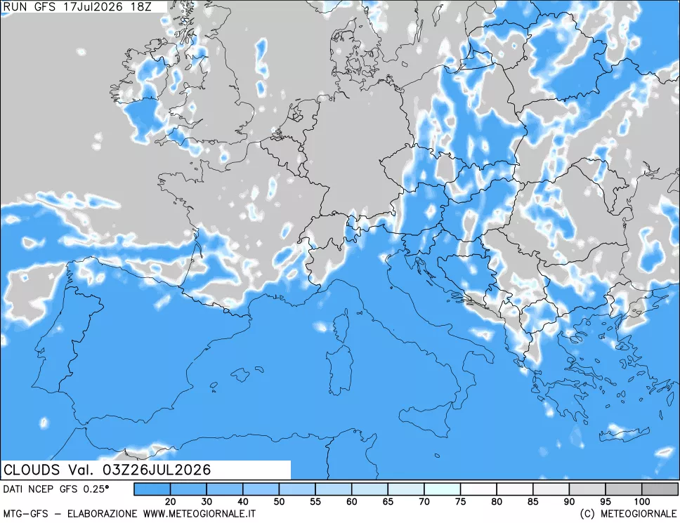 mappa Nuvolosità totale