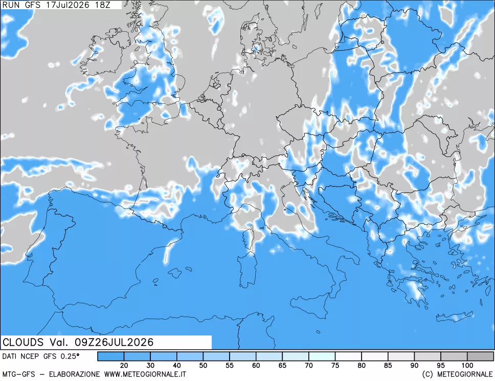mappa Nuvolosità totale