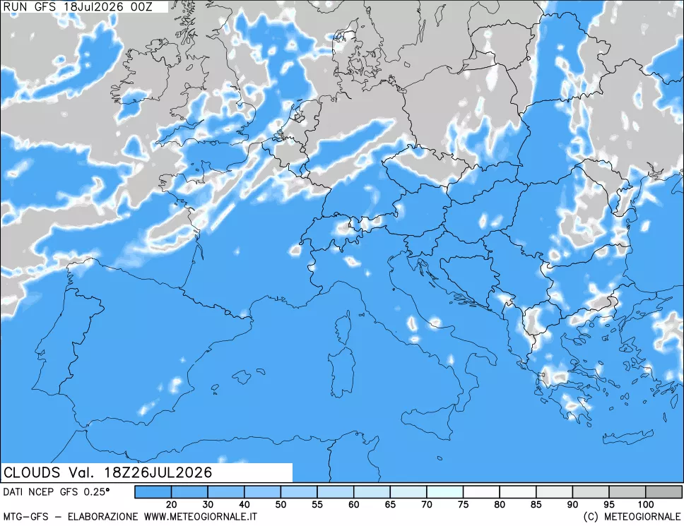 mappa Nuvolosità totale