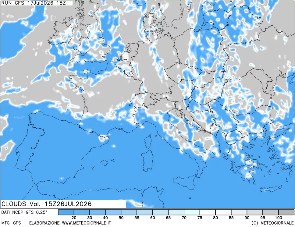 mappa Nuvolosità totale