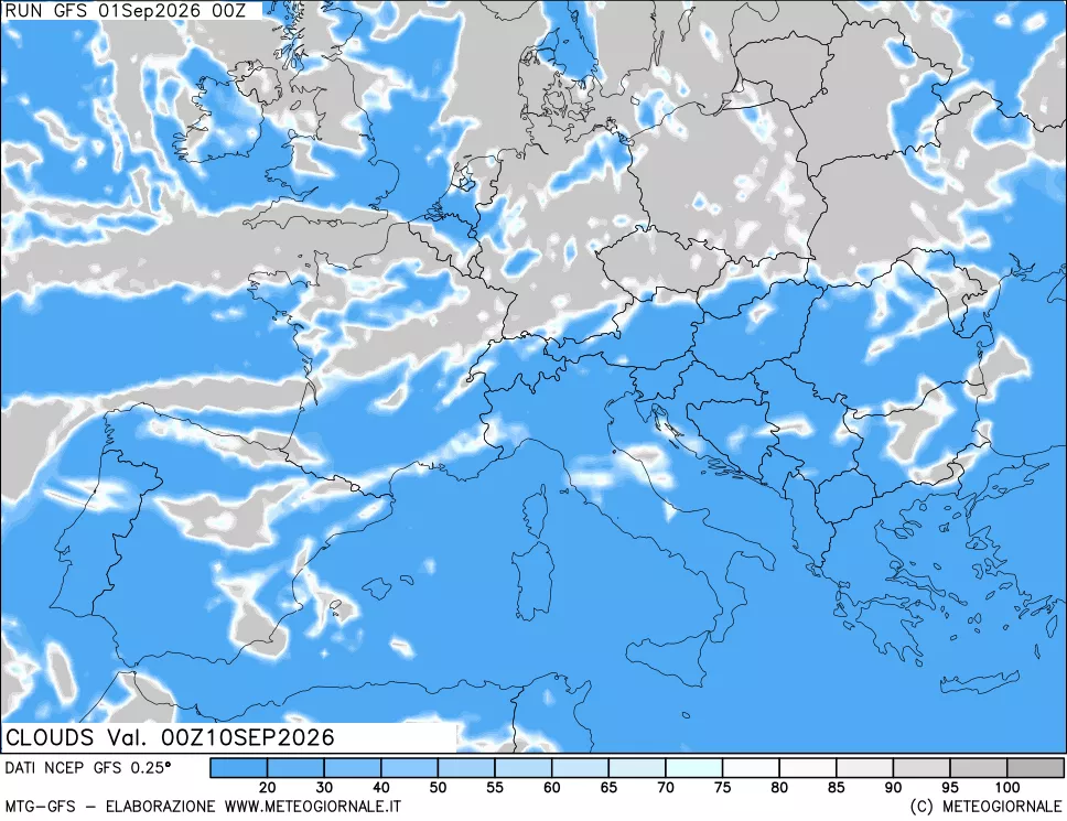 mappa Nuvolosità totale