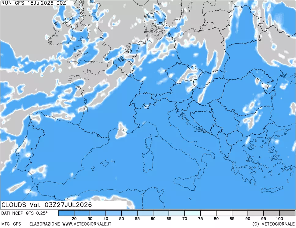 mappa Nuvolosità totale