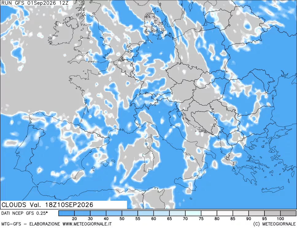 mappa Nuvolosità totale