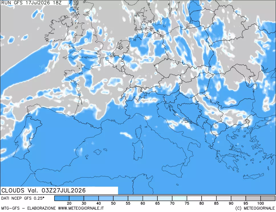 mappa Nuvolosità totale