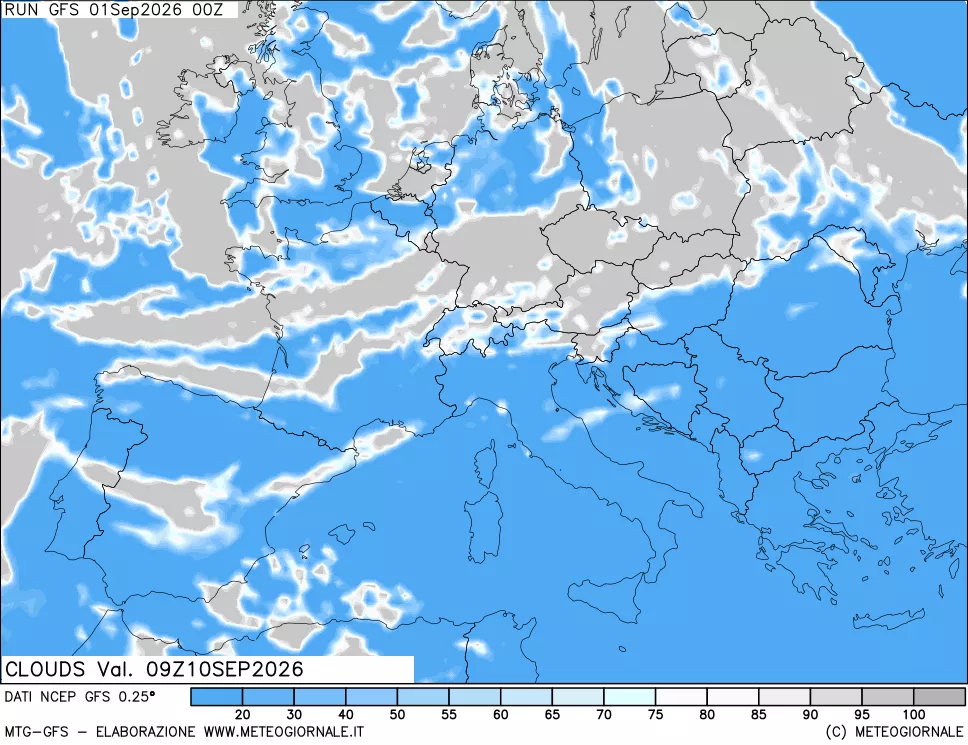 mappa Nuvolosità totale