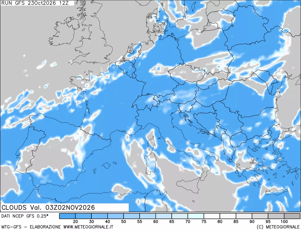 mappa Nuvolosità totale