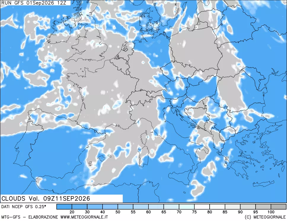 mappa Nuvolosità totale