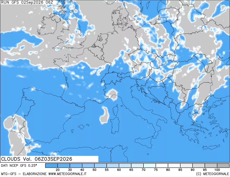 mappa Nuvolosità totale