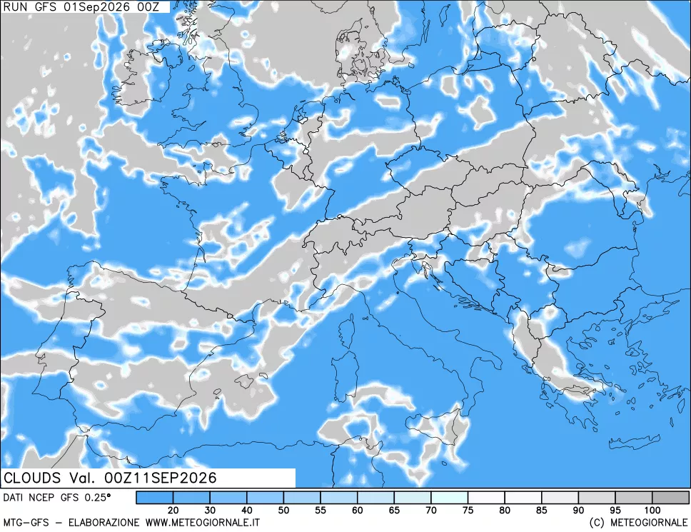 mappa Nuvolosità totale