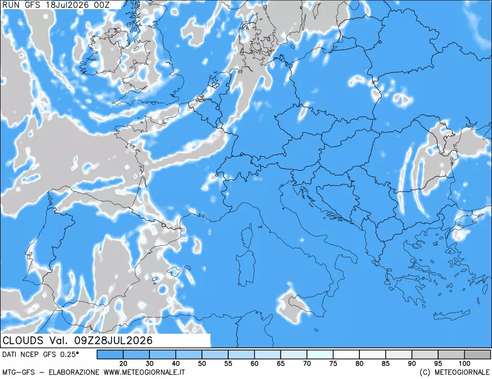 mappa Nuvolosità totale
