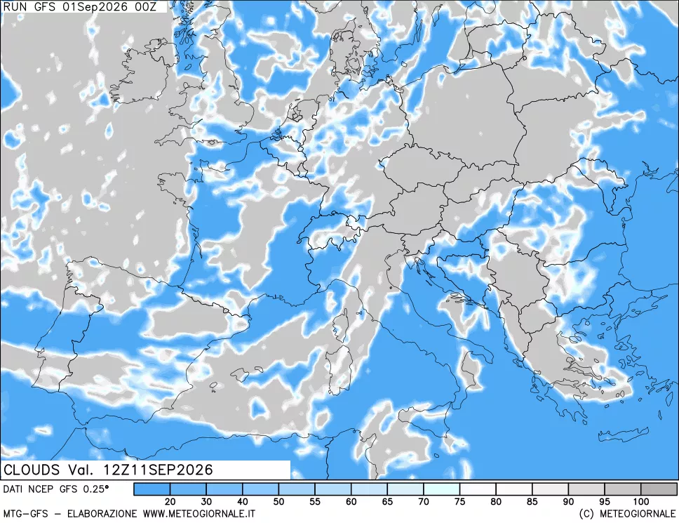 mappa Nuvolosità totale