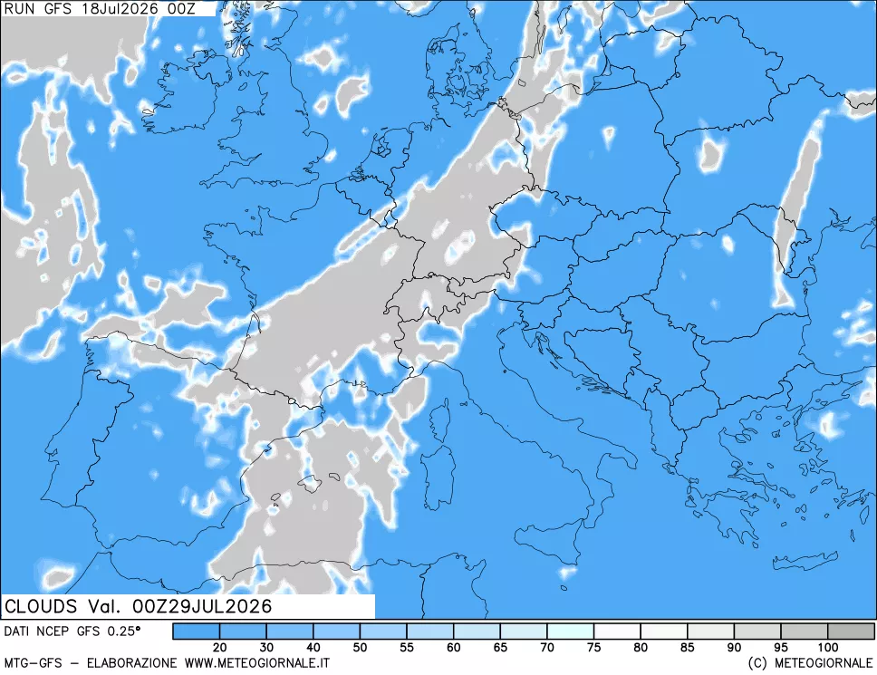 mappa Nuvolosità totale