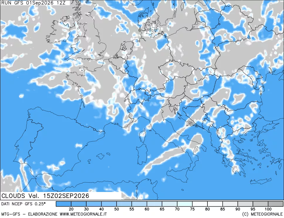 mappa Nuvolosità totale