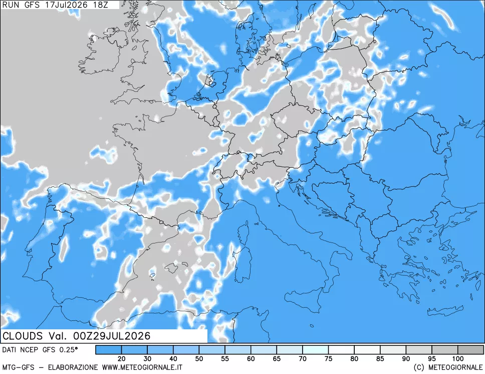 mappa Nuvolosità totale