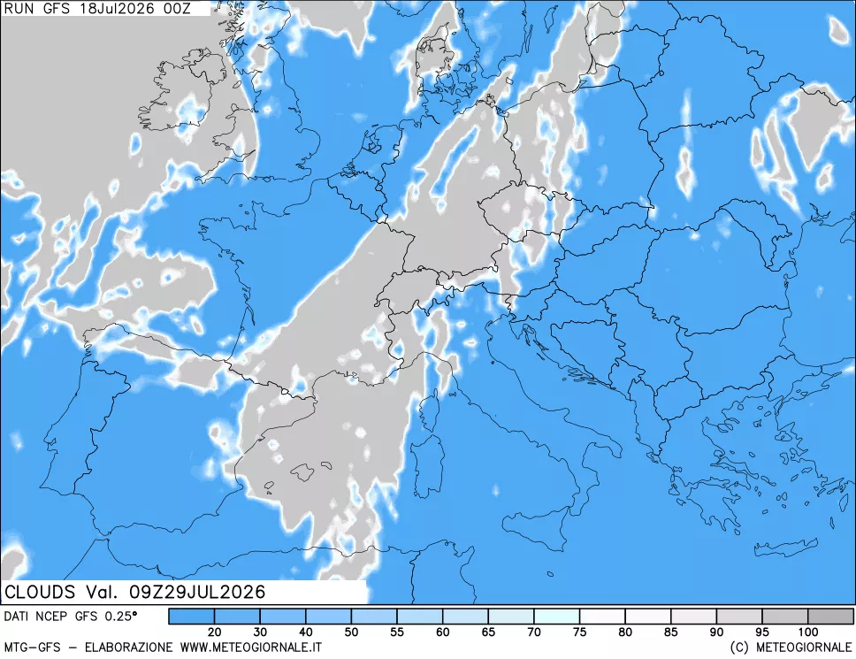 mappa Nuvolosità totale