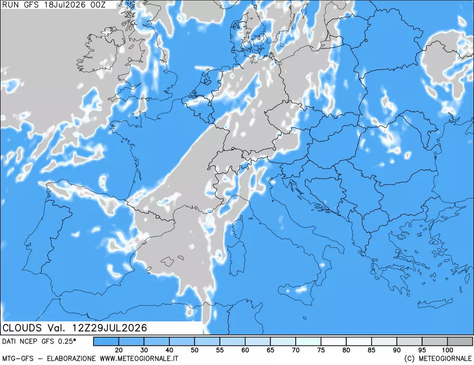 mappa Nuvolosità totale