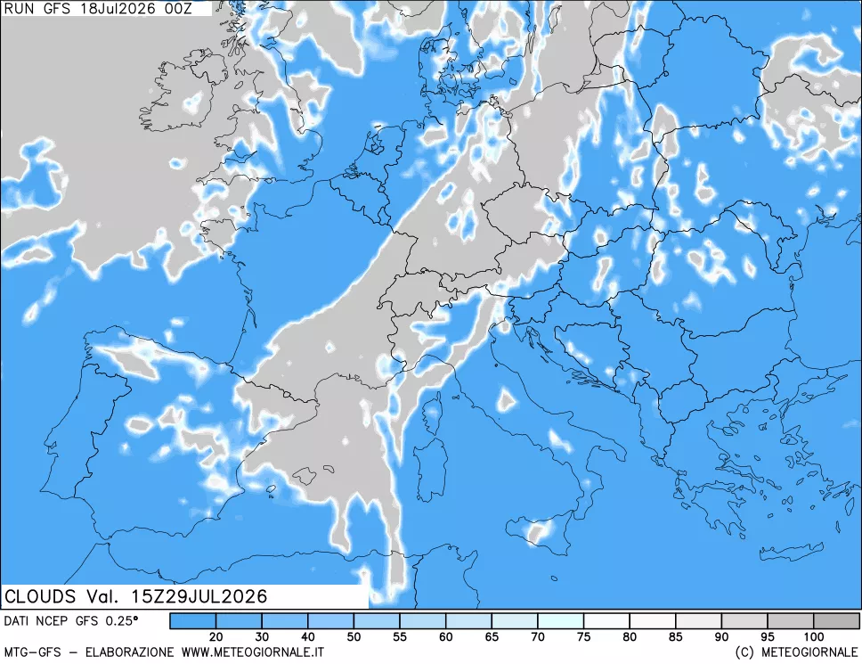 mappa Nuvolosità totale