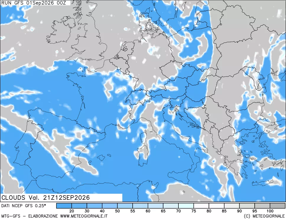 mappa Nuvolosità totale