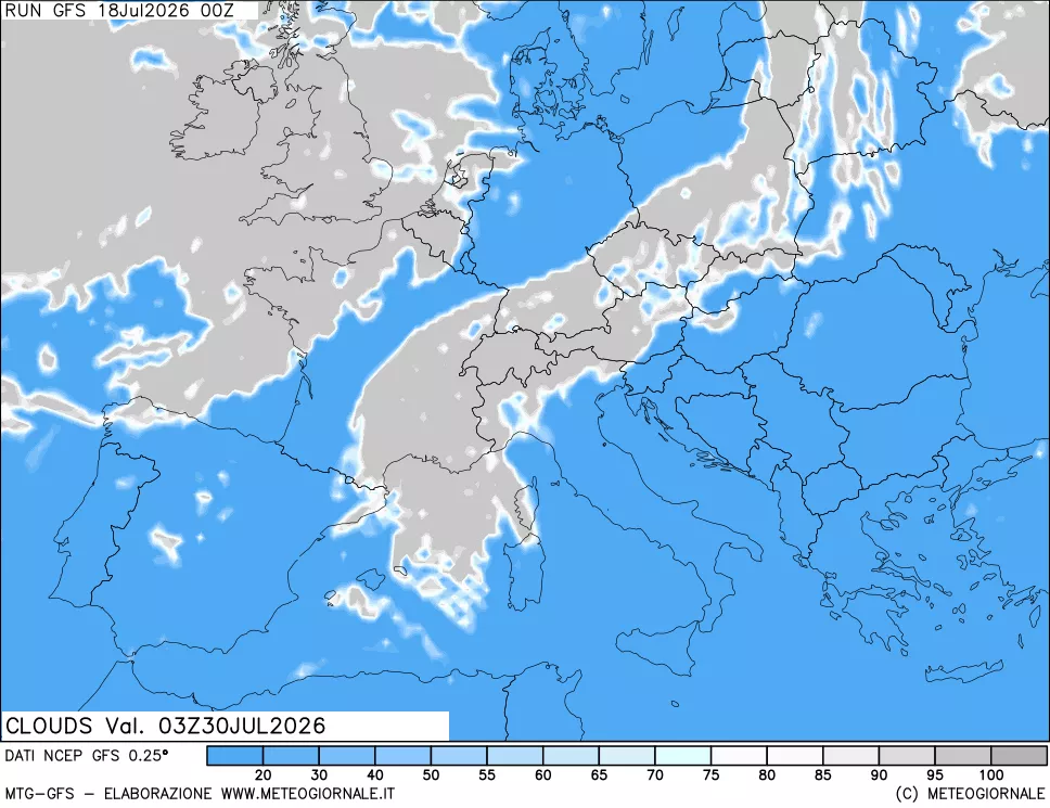 mappa Nuvolosità totale