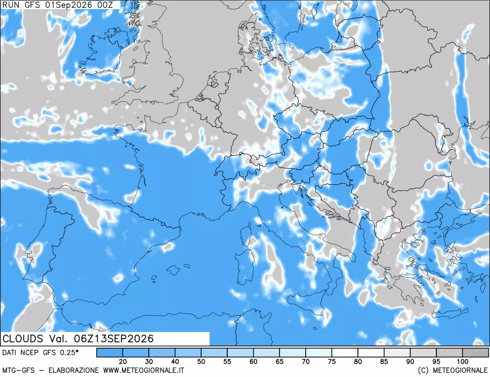 mappa Nuvolosità totale