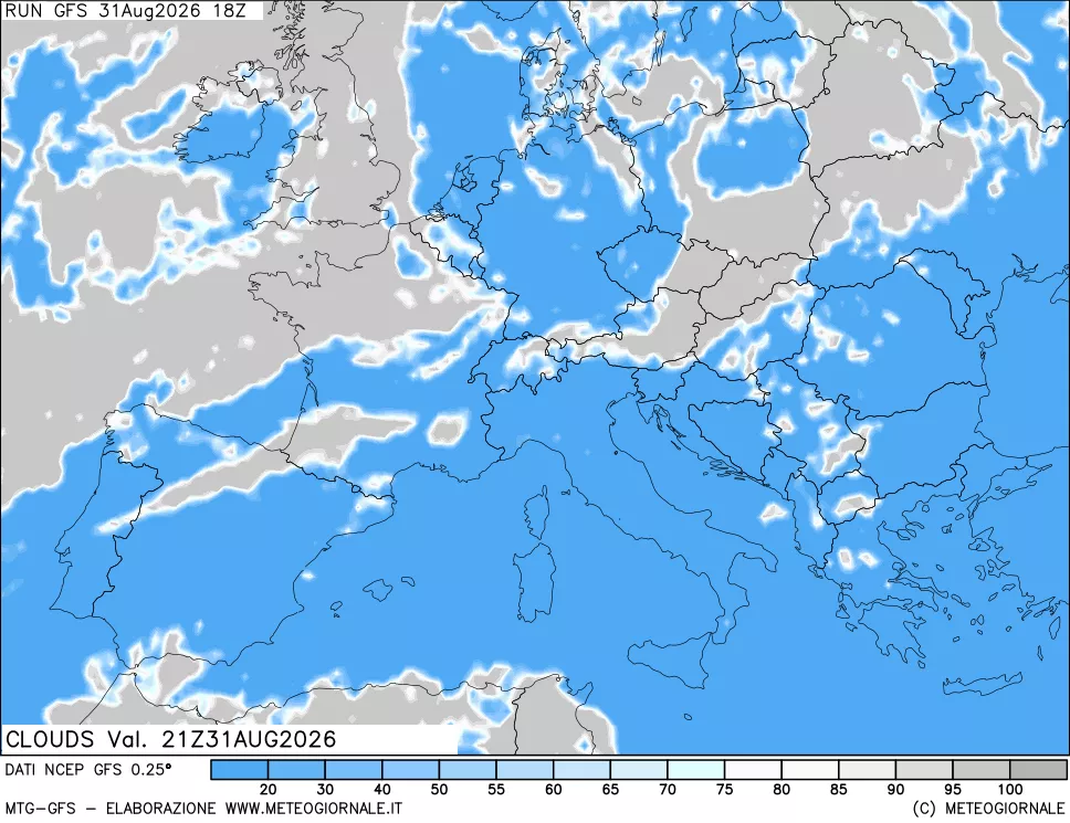 mappa Nuvolosità totale