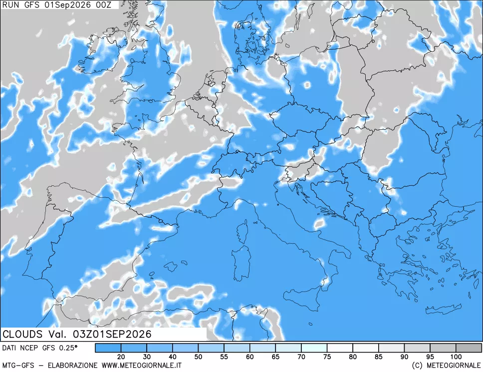 mappa Nuvolosità totale