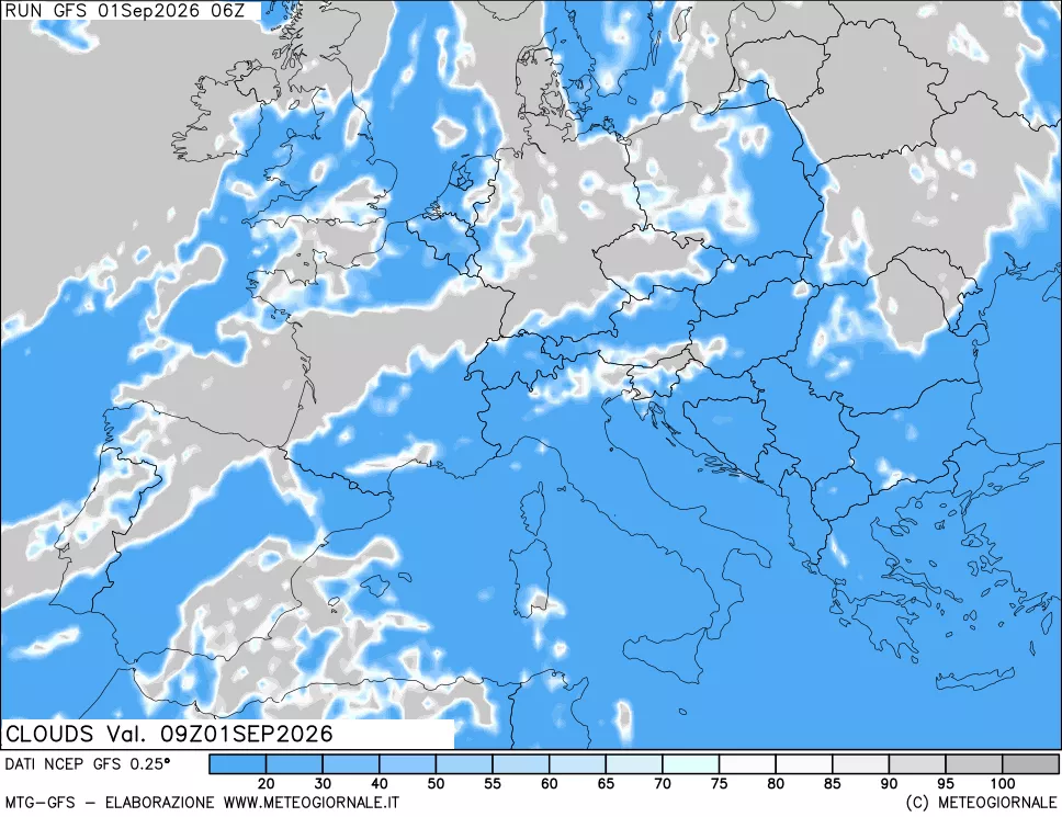 mappa Nuvolosità totale