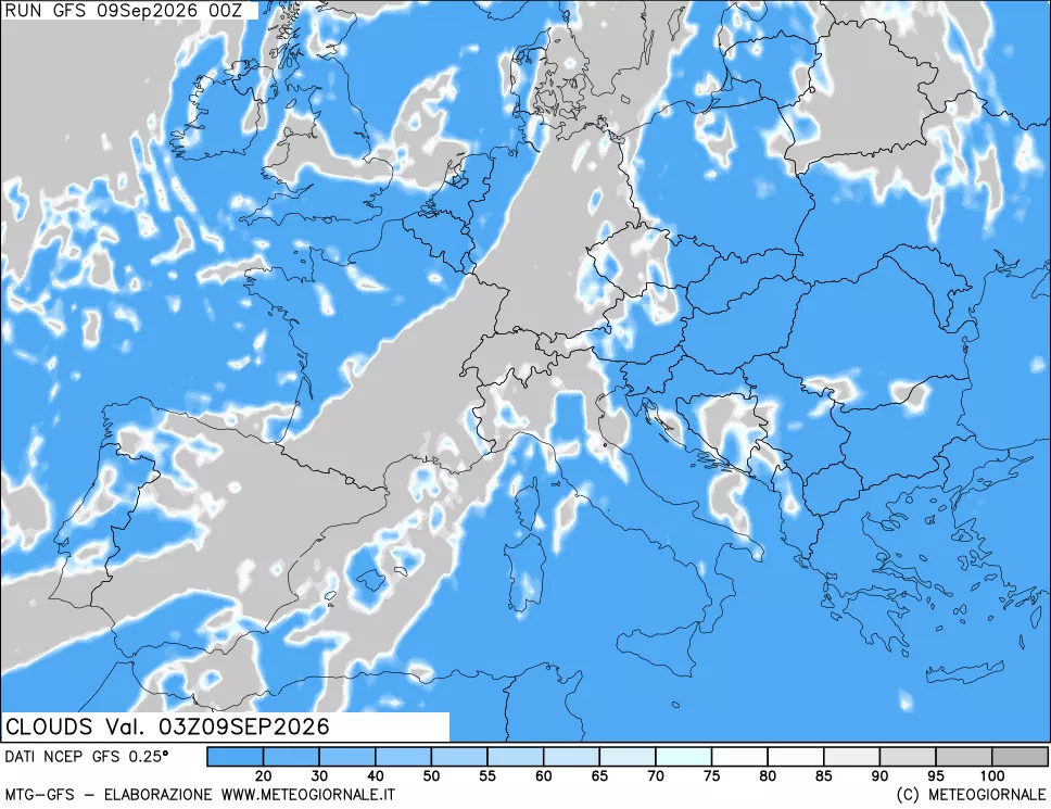 mappa Nuvolosità totale
