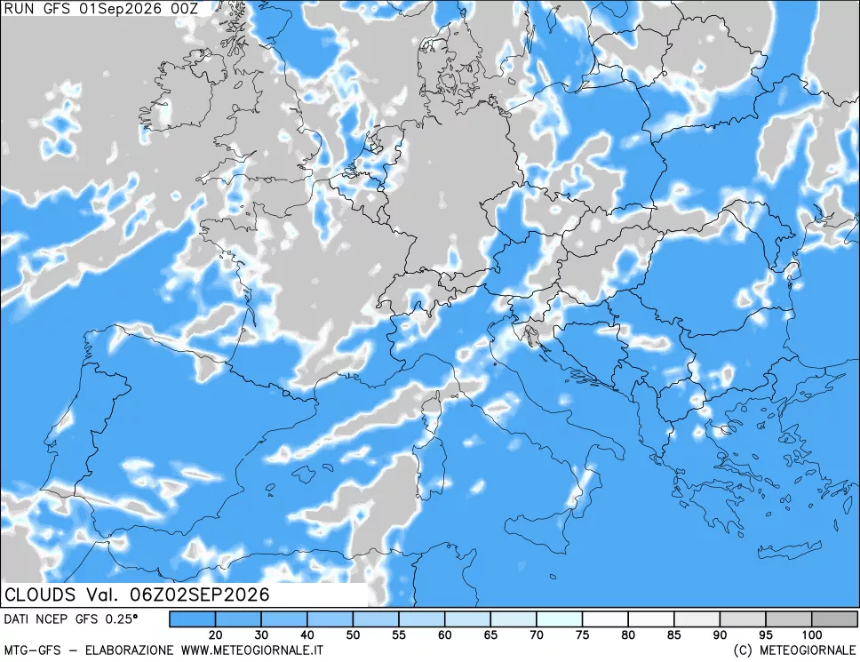 mappa Nuvolosità totale
