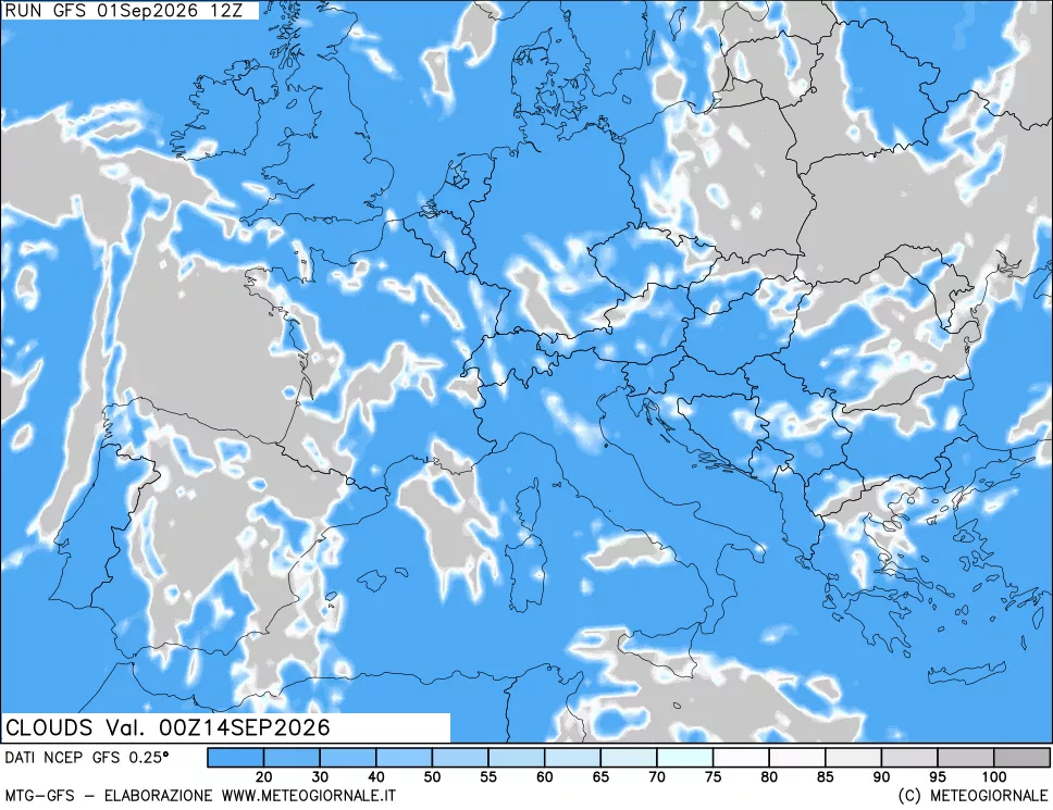 mappa Nuvolosità totale