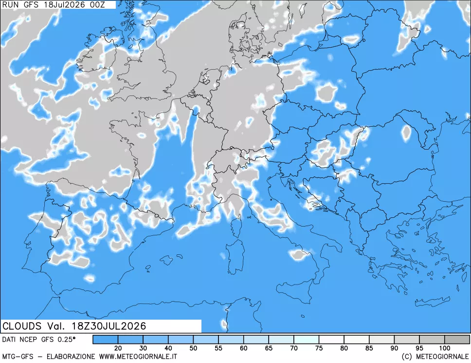 mappa Nuvolosità totale
