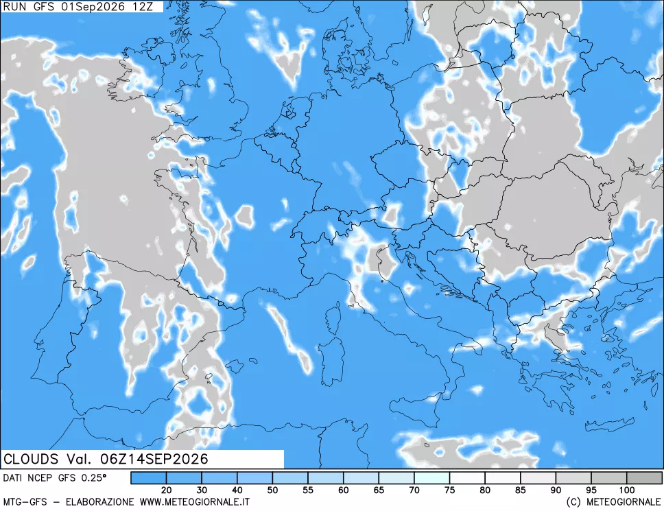 mappa Nuvolosità totale