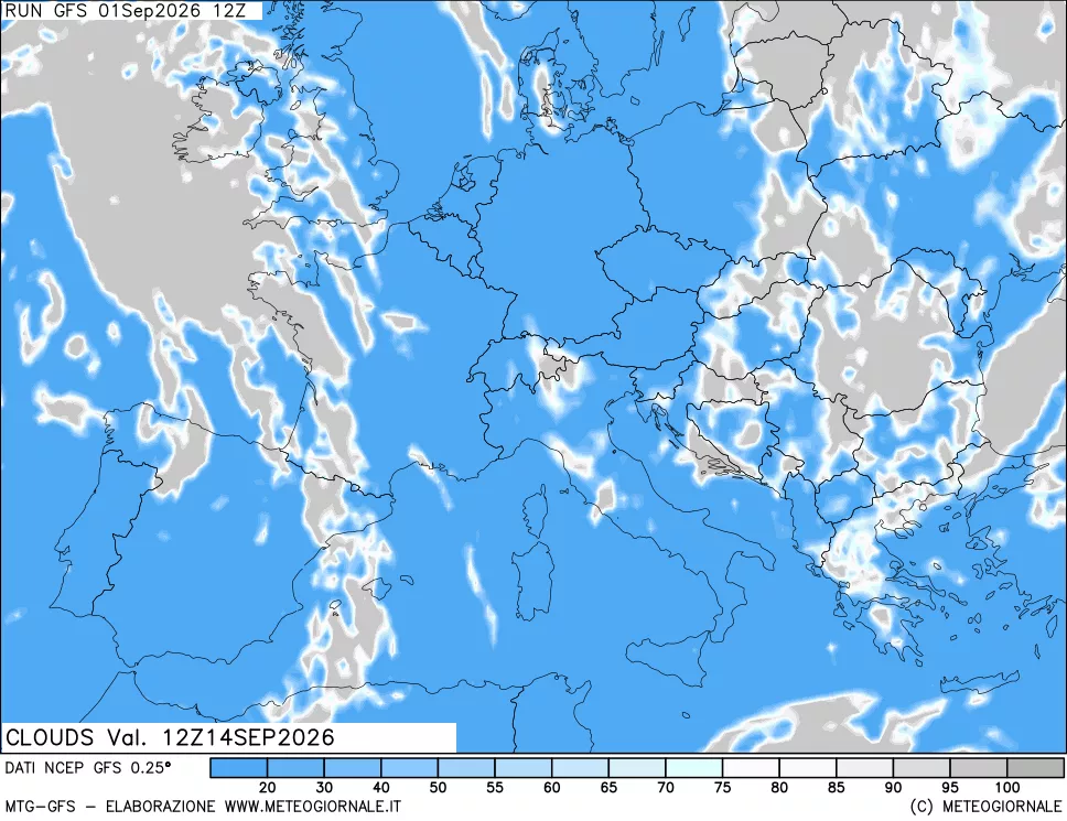 mappa Nuvolosità totale