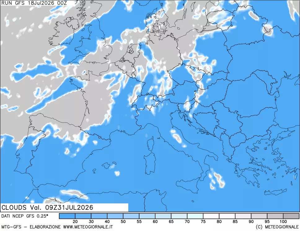 mappa Nuvolosità totale