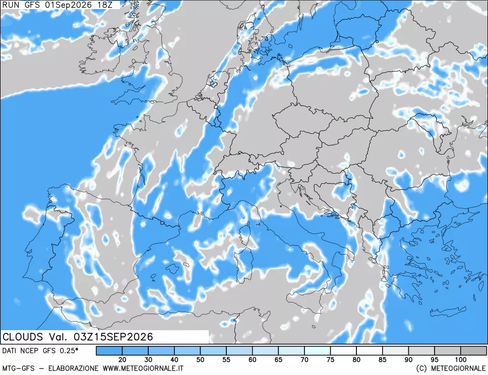 mappa Nuvolosità totale