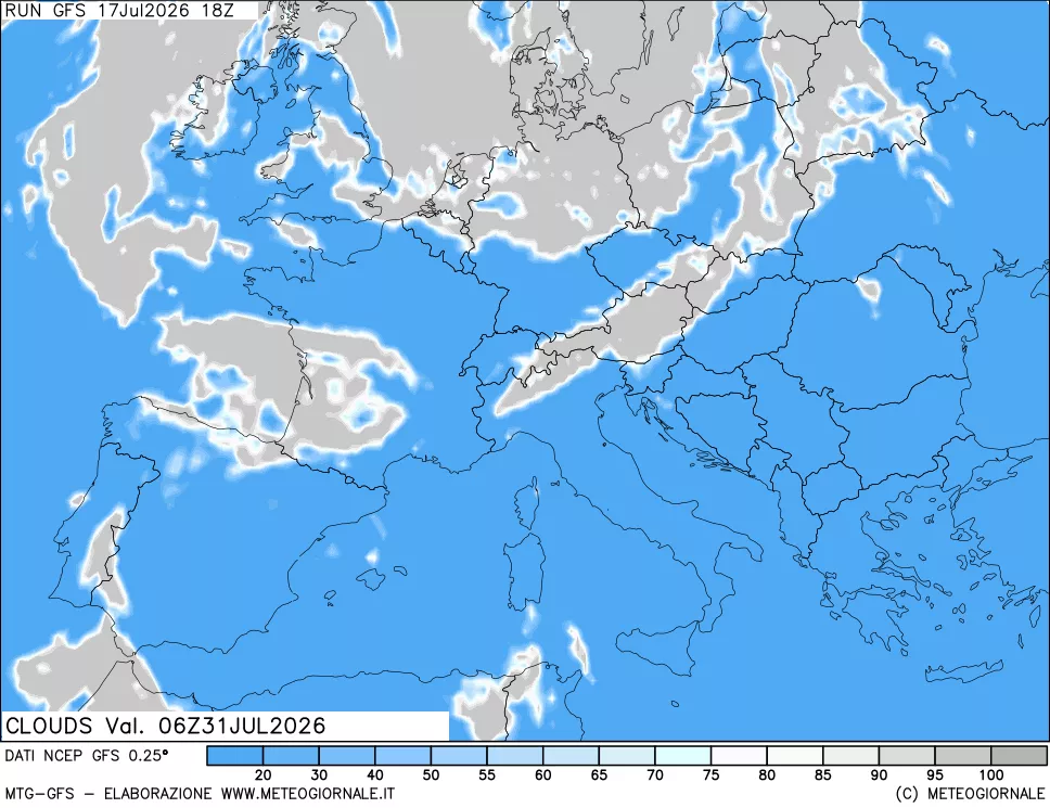 mappa Nuvolosità totale