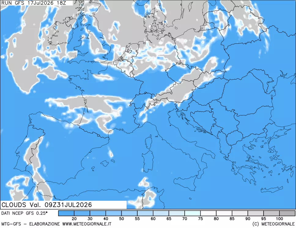 mappa Nuvolosità totale