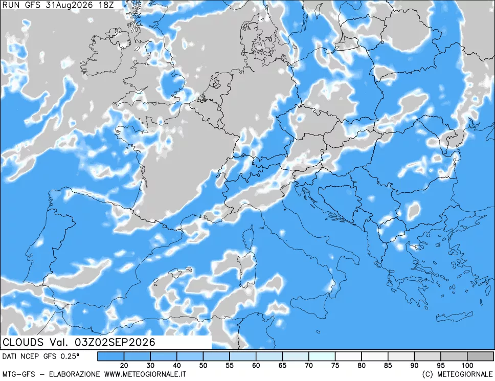 mappa Nuvolosità totale