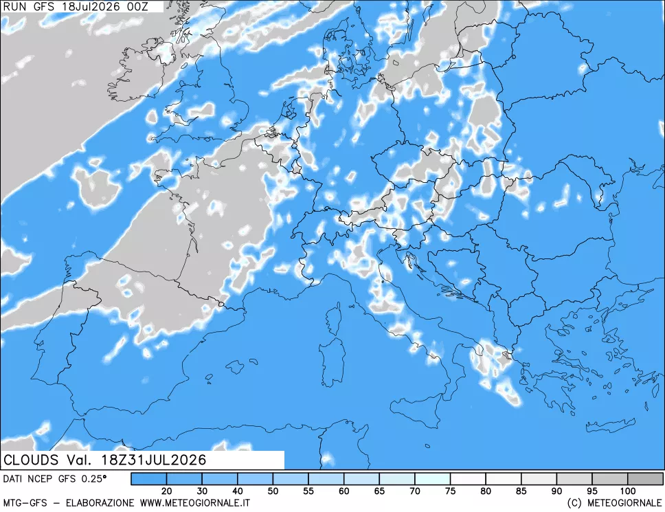 mappa Nuvolosità totale