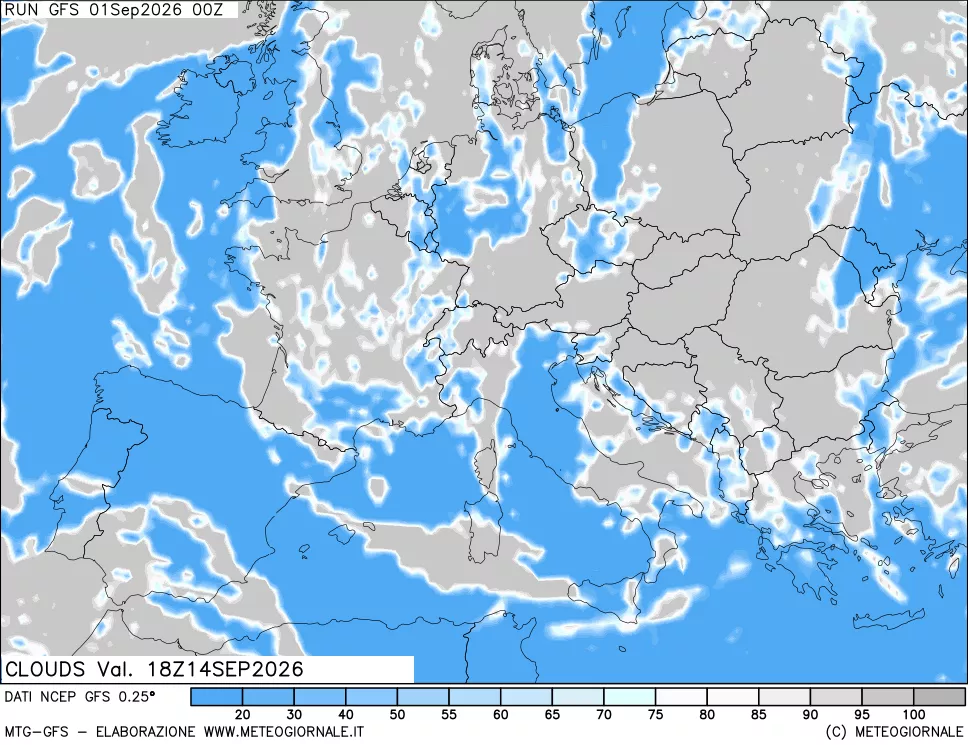 mappa Nuvolosità totale