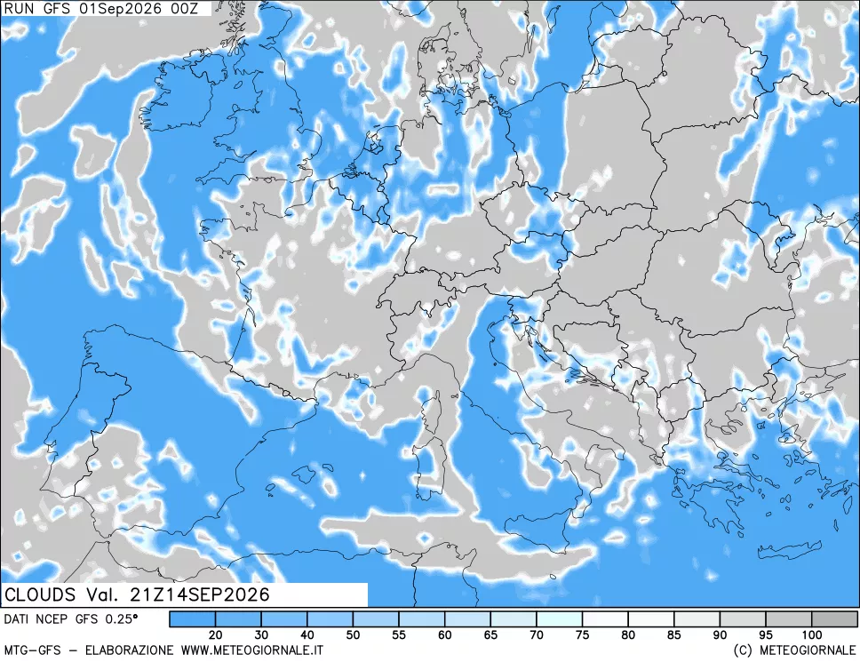 mappa Nuvolosità totale