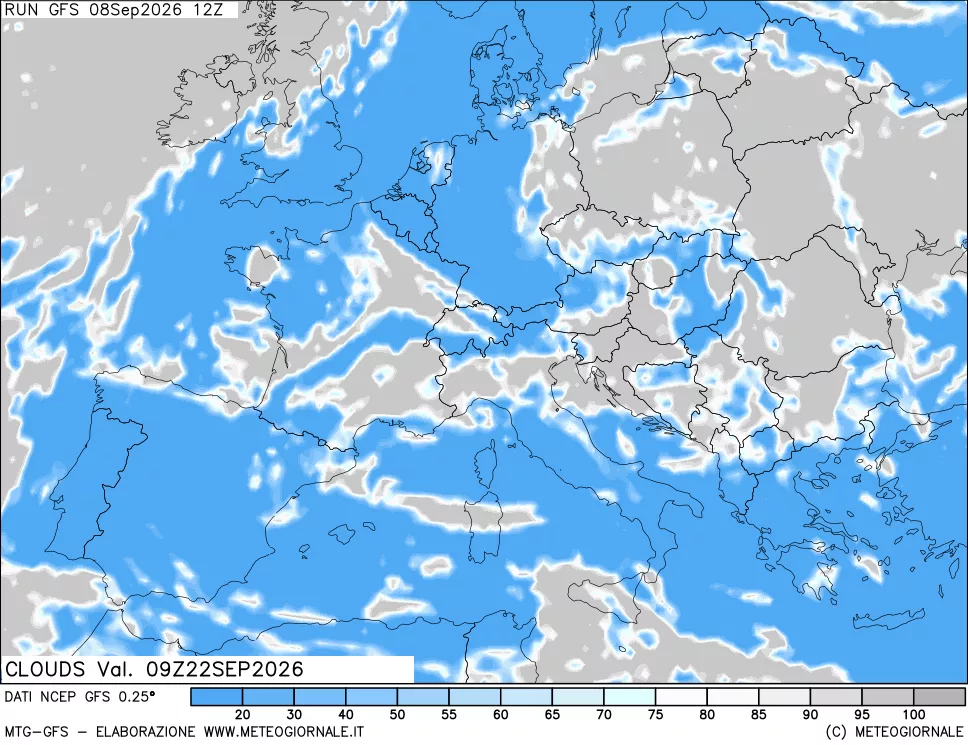 mappa Nuvolosità totale